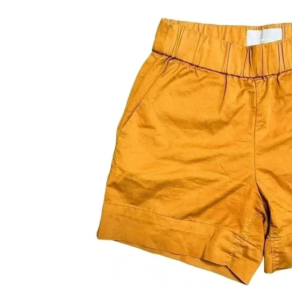 Everlane Women's Linen Boxer Shorts Size 00 Elastic Waist Tawny Brown - Picture 2 of 4